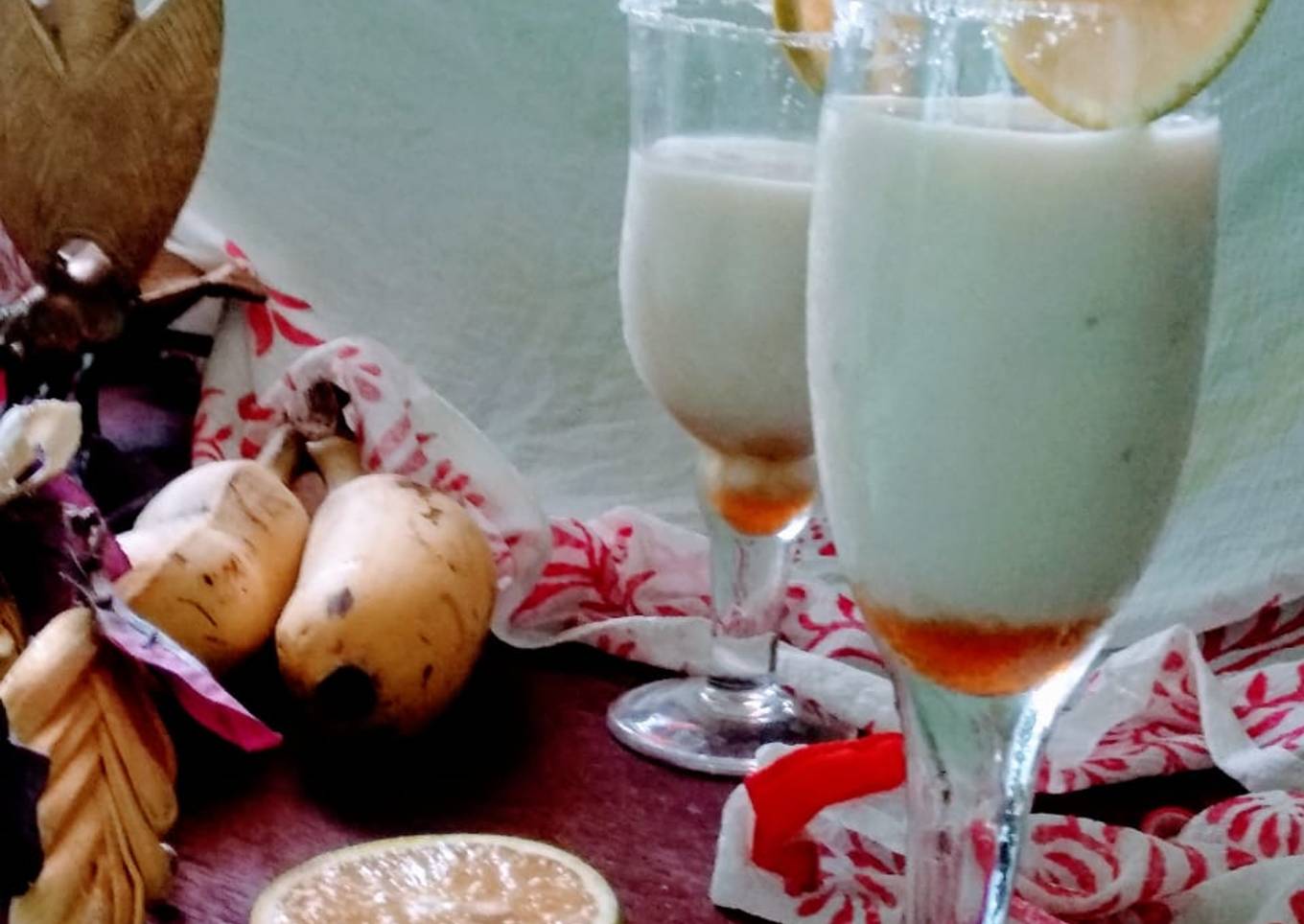 Honey lemon banana lassi