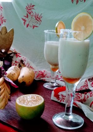 A picture of Honey lemon banana lassi.