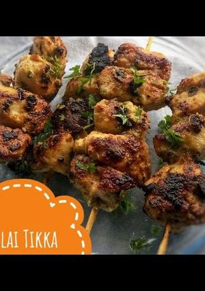 A picture of Chicken malai tikka recipe without oven||haniya's kitchen.