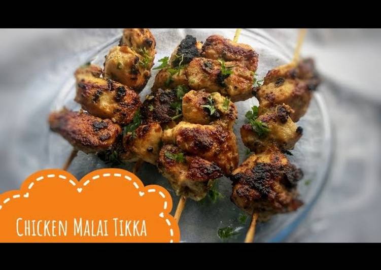 Recipe of Tasteful Chicken malai tikka recipe without oven||haniya&#39;s kitchen