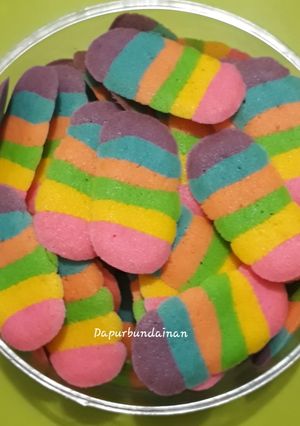 Foto resep Kukis Lidah Kucing pelangi