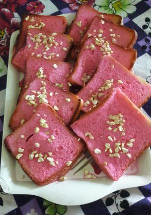 A picture of Rose flavoured shahi tukda.
