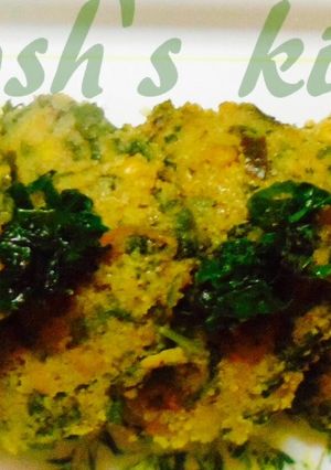 A picture of Cracked wheat palak idli.