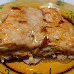 A picture of Butternut Squash and Sausage Lasagna.