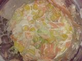 Ensalada de zanahoria, repollo y granos de elote