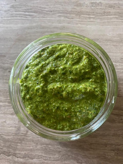 A picture of Delicious carrot pesto!.