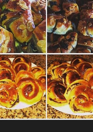 صورة لوصفة شنيك بكريم باتسيير وشوكولاته بشكلين بدون زبدة