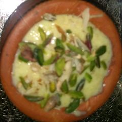 A picture of Kesar matka phirni.
