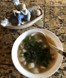 canh khoai sọ thịt băm