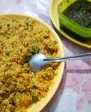 Fried rice with pudhina chutney