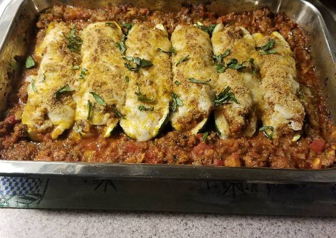 Recipe of Jamie Oliver Italian stuffed zucchini boats