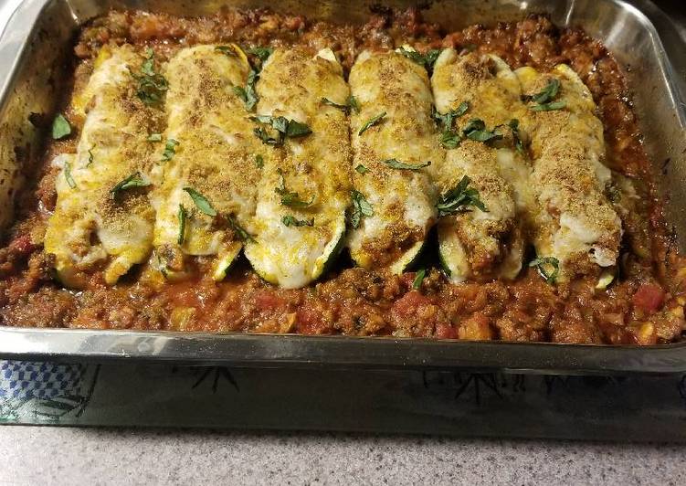 How to Prepare Homemade Italian stuffed zucchini boats