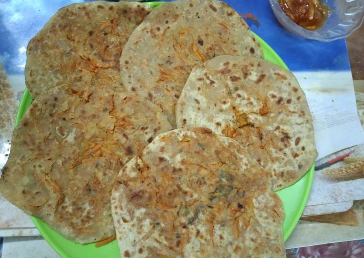 Easiest Way to Make Super Quick Homemade Carrot paratha