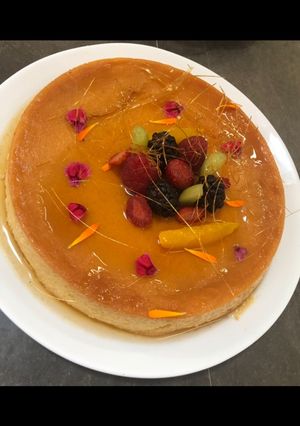 Una foto de Flan