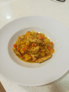 Una foto de Arroz al curry con calabaza