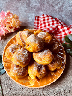 Foto resep Bomboloni Labu Kuning/Pumpkin Bomboloni