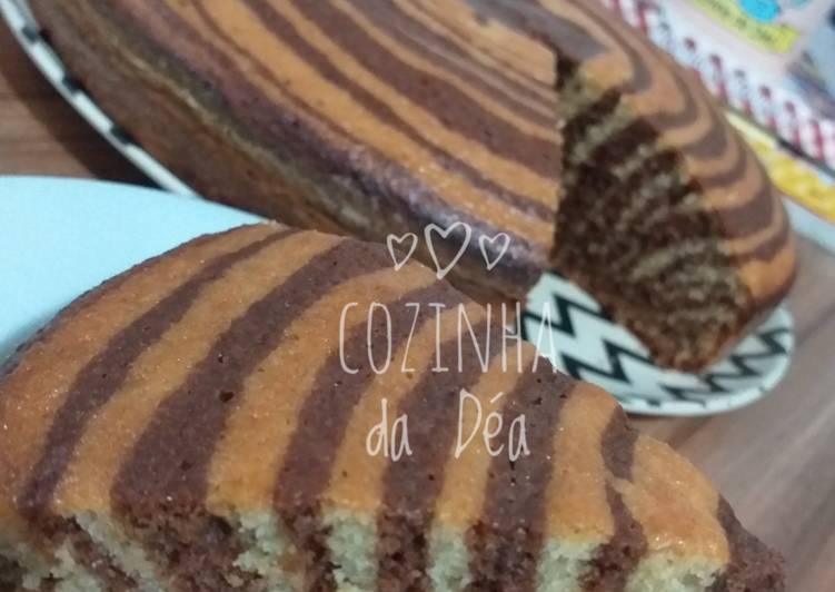 Bolo zebra (chocolate com laranja)