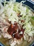 Pozole de pollo con talento de mi mamá