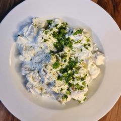 A picture of Baked potato salad.