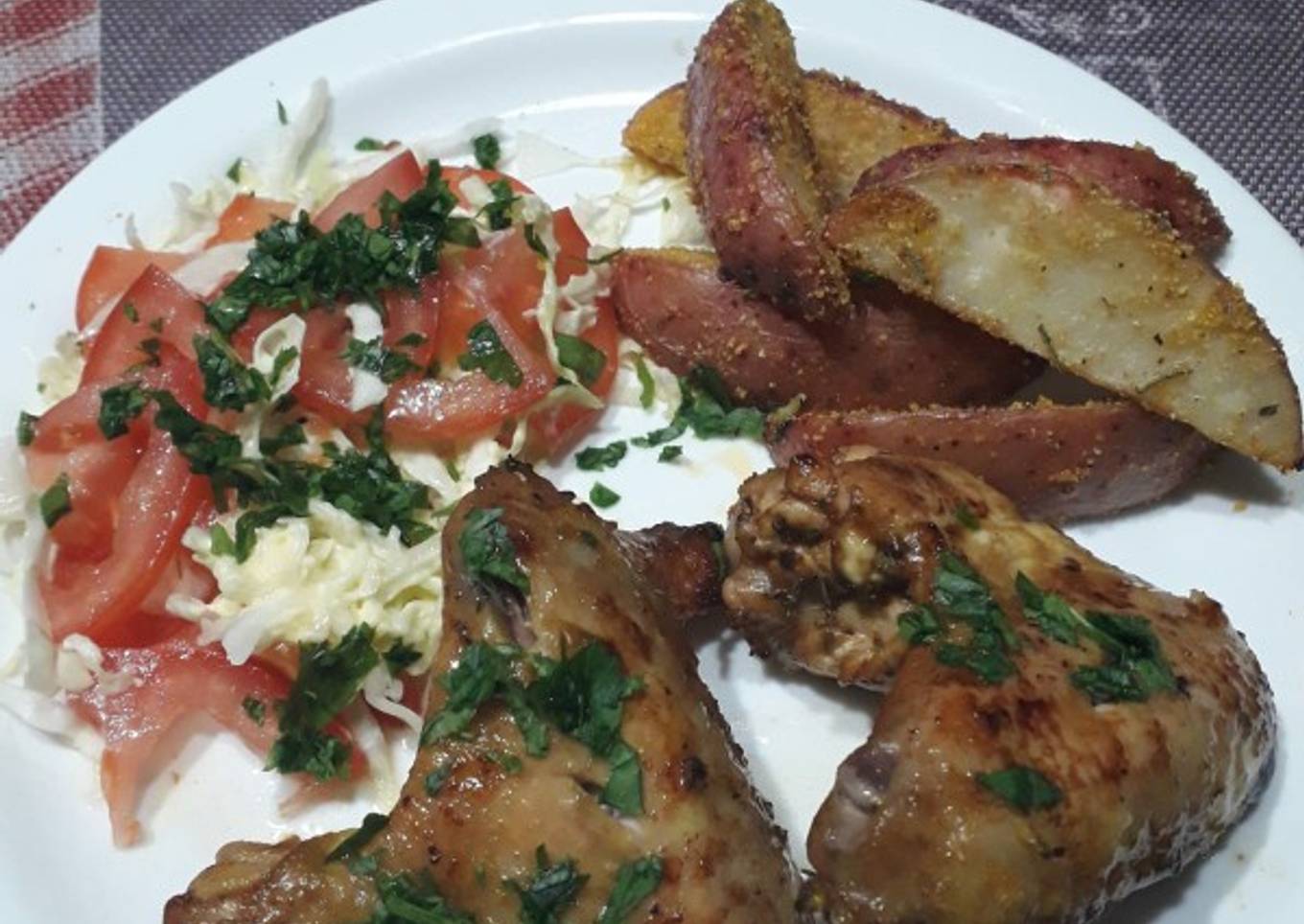 Alitas De Pollo Con Papas Rústicas 🇺🇾