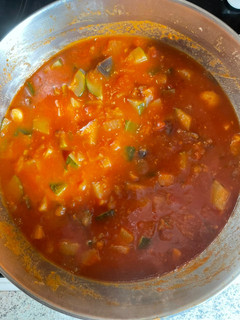 A picture of Use-up Aubergine, Courgette & Tomato Soup.