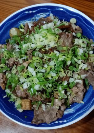 香蔥梅花肉炒冬粉 的食譜成品照片