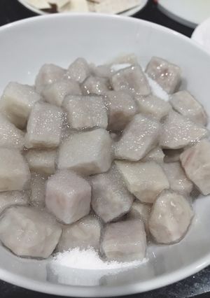 Hình của món Thạch khoai môn ún trà sữa.