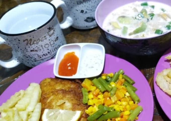 Cara Gampang Menyajikan Fish n&amp;#39; Chips With Tartar Sauce Dupe Fish n&amp;#39; co yang Enak