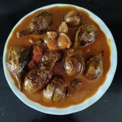 A picture of Spicy baby brinjal curry.