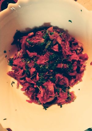 Une photo de Sauté de porc au chou rouge et carottes