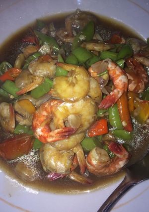 Foto resep 85. Udang saus tiram campur buncis 🍤🍤🍤