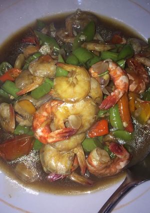 Foto resep 85. Udang saus tiram campur buncis 🍤🍤🍤