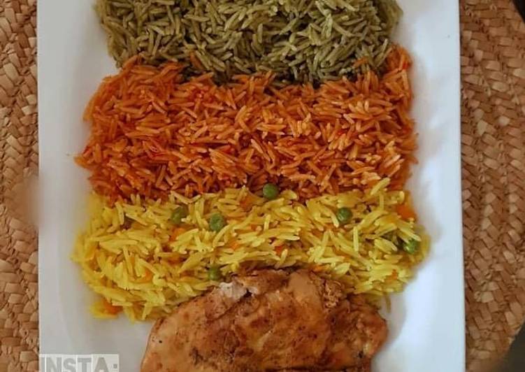 الرز الملون لون وطعم حكايه