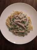 Ham and Sweet Pea Creamy Pasta