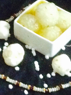 A picture of Sabudana rasgulla.