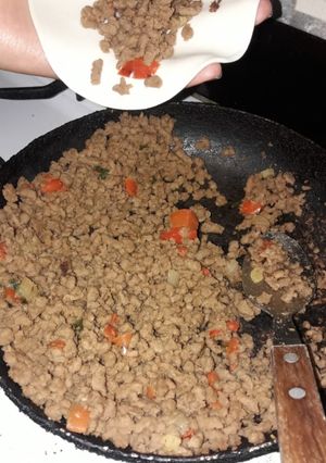 Una foto de Relleno para empanada de soja texturizada