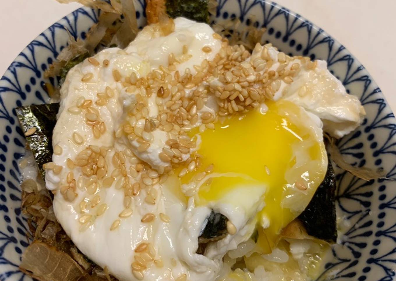 Japanese Yam Poached egg rice #ukeas