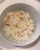 Arroz con tocino y almendras