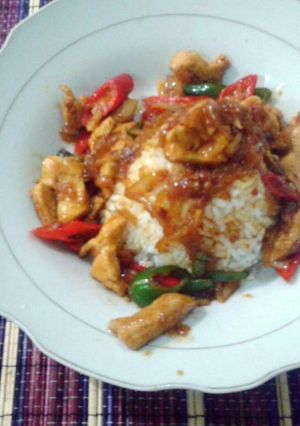Foto resep Nasi ayam tumis cabai