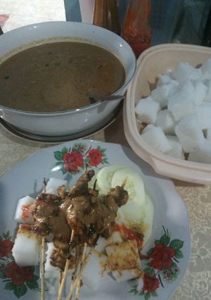 Foto resep Sate daging kuah kacang pedas