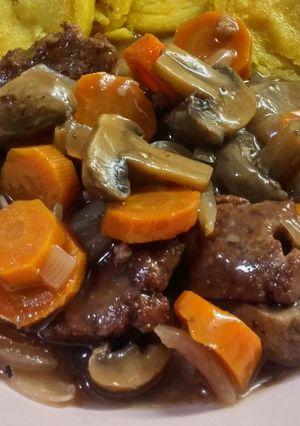 Une photo de Seitan bourguignon (vegan)