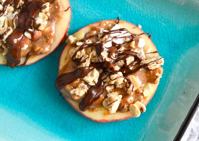 Chocolate Peanut Butter Granola Apple Bites Recipe