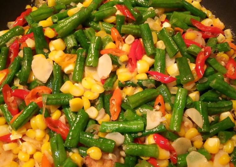 Bumbu memasak Tumis kacang panjang campur jagung Anti Gagal