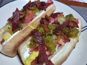 Una foto de hot dog dulce