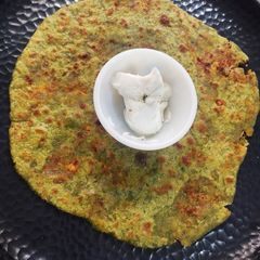 A picture of Paneer palak paratha.