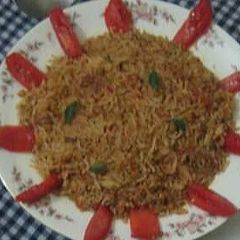 Brown rice with tomato flavour A picture of Brown rice with tomato flavour.