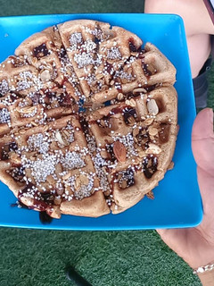 Una foto de Waffles de avena y plátano