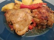 Una foto de pollo sidra horno