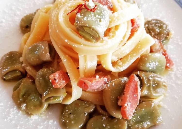 Trenette con le fave fresche e zafferano 🌷