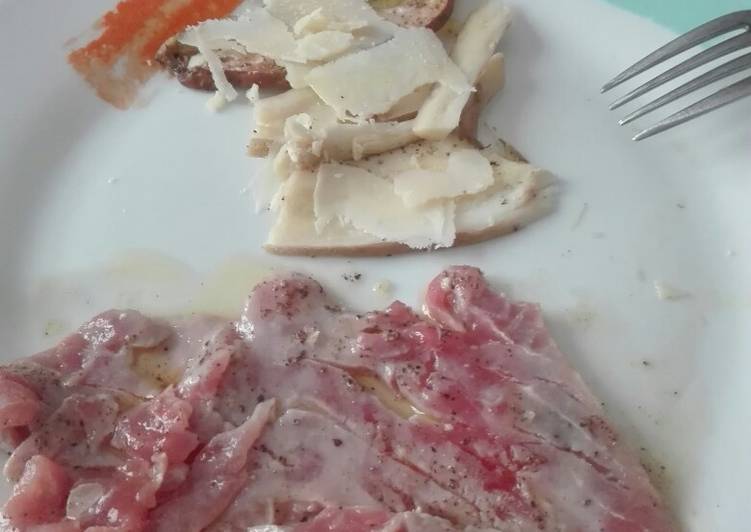 Carpaccio di tonno e porcini